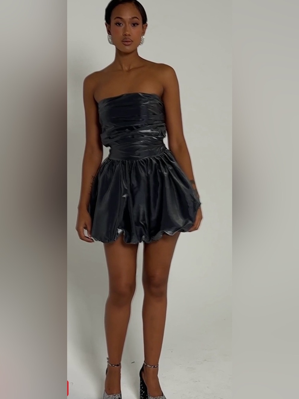 AKIRA Navy Strapless Bubble Mini Dress Perfect for Homecoming